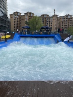 Simulateur de surf bleu clair commercial queue vague eau équipement d'amusement bas prix en gros des fabricants pour jouer de l'eau pour les occasions de mer