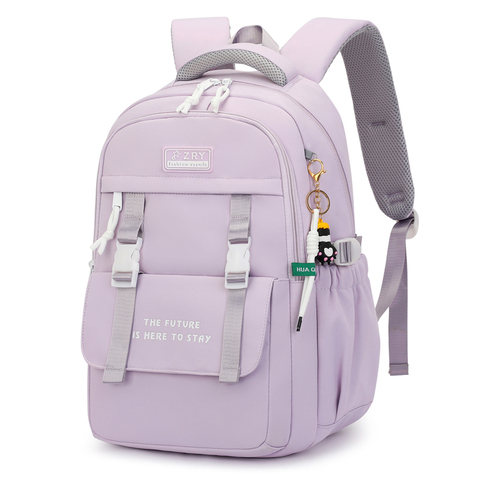 China Factory High School Student Bags for Girls Women Fashion Student Zipper Backpack Lightweight Casual Bookbags High Quality