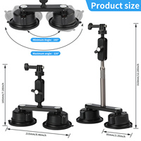 Support à ventouse Yunku OEM en alliage d'aluminium flexible de haute qualité pour PC, PVC, ABS, rotation à 360°, haute stabilité, pour caméra d'action sportive