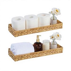 Ecoka Eco-Friendly Vietnam <b>Small</b> Wicker Nesting Toilet Paper <b>Basket</b> Water Hyacinth Multifunctional Clothing Storage Pantry - Product Image 1