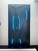 Porte de sécurité en aluminium et fer forgé, minimaliste, moderne, géométrique, insonorisée, pour intérieur et entrée principale