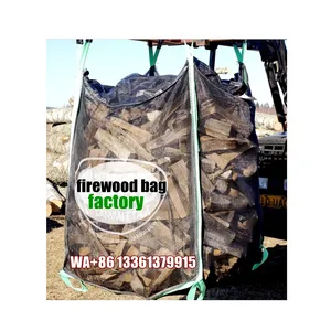 Ventilated Jumbo Bag 1000KG 1000L 1500L Wholesale Mesh Net Firewood Bags Big Bag For Sale