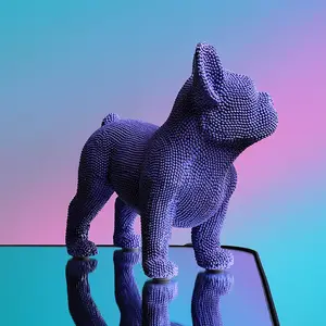 MakeWell Factory Custom Hot-Selling stile granulare Bulldog scultura artigianato in resina scultura animale decorazione della casa opera d'arte