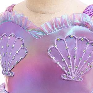 Maillot de bain cosplay pour enfants, robe de princesse à bretelles spaghetti, jupe queue de sirène, tenue pour filles pour fête au bord de la piscine, anniversaire, spectacle sur scène - Product Image 3