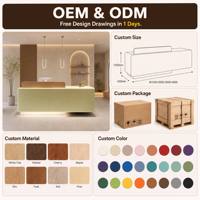 Comptoir de réception moderne et minimaliste pour salon de beauté, magasin de vêtements, studio de danse et de photographie, cabinet dentaire, centre post-partum, personnalisable