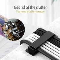 Dibaigou Support organisateur de cordon auto-adhésif Support de clip de fil en plastique pour appareils de bureau et gestion de cordon Ethernet