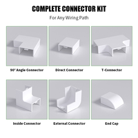 Kit de raccords de conduit de câblage d'extrusion de PVC 6 (coins internes/externes s'arrête les coupleurs plats 90 coudes) ensemble complet pour
