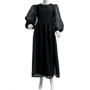 Vestidos Elegantes Holgados de Manga Farol y Cuello Redondo en Color Sólido para Mujer - Product Image 6