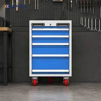 Armoire à roulettes mobile à cinq tiroirs en acier, coffre à outils verrouillable pour garage, atelier, équipement d'entretien et de service