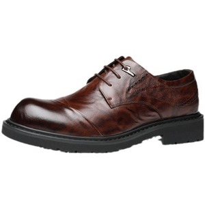 FAPAI.EC Chaussures derby en cuir marron pour hommes, à lacets, pour le bureau, les occasions décontractées et formelles, à porter en toutes saisons - Product Image 5