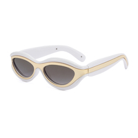 Twooo T1105 tendance 2024 mode cadre ovale mignon décoration Y2k femmes lunettes de soleil