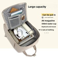 Sac à dos unisexe de voyage et pour ordinateur portable, style décontracté et urbain, imperméable Oxford, couleur unie, capacité 20-35L, avec distribution de la pression