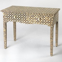 Grand tiroir en bois avec incrustation en perles, 6 tiroirs, motifs diagonales, nouvelle collection