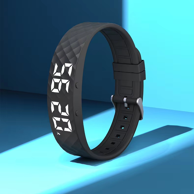 Unique Features Silicone Watches No-screen Digital Led Watch Customized Bracelets Time/date Display Vibration Men's Watch
