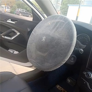 Cubierta de <span class=keywords><strong>volante</strong></span> de coche no tejida <span class=keywords><strong>desechable</strong></span> universal con logotipo personalizado, protectores de <span class=keywords><strong>volante</strong></span> para servicio automotriz - Product Image 4