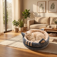 Coussin de repos pour animaux de compagnie en forme de patte de chat, double couche, doux et chaud, pour chats et chiens, lit de repos intérieur mignon en forme de patte pour petits animaux