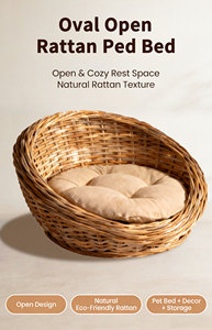 <span class=keywords><strong>Cama</strong></span> para Mascotas Moderna, Ecológica y Hecha a Mano con Mimbre Natural, para Perros y Gatos, para Todas las Estaciones, Lavable a Mano, Sostenible - Product Image 6