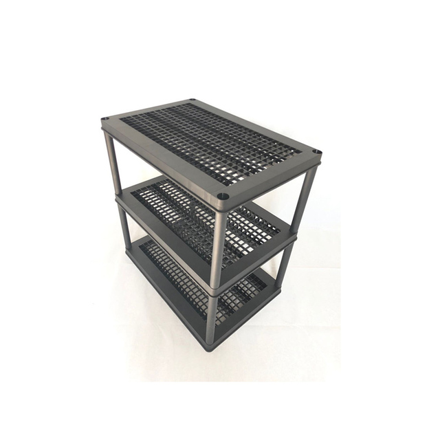 36''length 24'' Depth 43'' Height 24 Inch Black 3 Tiers Shelf Plastic Shelving Unit Manufacturer factory