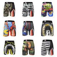 Boxers mi-hauts pour hommes européens, sous-vêtements imprimés numériques colorés et cool, antibactériens, tissu tricoté 100% polyester, aiguille