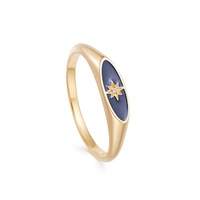 Bague de fiançailles ovale en diamant émaillé rouge plaqué or en laiton personnalisé Gemnel