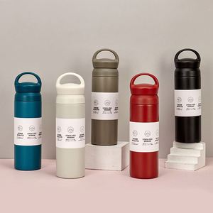 Bouteille d'eau isotherme à double paroi en acier inoxydable avec couvercle manuel, stock restant à prix réduit, en métal, type flasque sous vide, avec intérieur en verre - Product Image 3