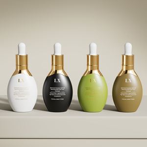 Flacone in Vetro da 30 ml con Erogatore a Pressione per Essenze e Emulsioni, Bottiglia Airless per Siero con Pompa, Confezione di Lusso - Product Image 4