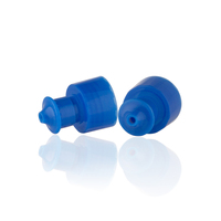 Tapas de Botella de Plástico Azules de 24 mm y 28 mm con Cuello de Rosca y Sistema Push-Pull