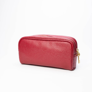 BSCI Factory Luxury Leather Bag Fashion Style <b>Makeup</b> Storage <b>Case</b> Zipper Closure Customizable Logo/Size Red/Custom Color OEM/ODM - Product Image 3