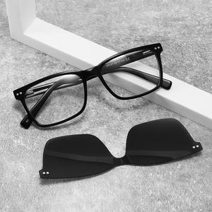 Gafas de Sol Cuadradas Conchen, Montura de Acetato Negra, Lentes Polarizadas TAC con Protección UV400, Unisex, Protección Solar, Moda, Viajes, Conducción - Product Image 3