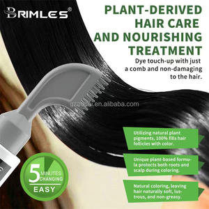 Tinte Capilar Negro Herbal Semipermanente Orgánico Natural <span class=keywords><strong>2</strong></span> en 1 de Marca Privada, Fabricación China OEM, con Peine para Mujeres - Product Image 4