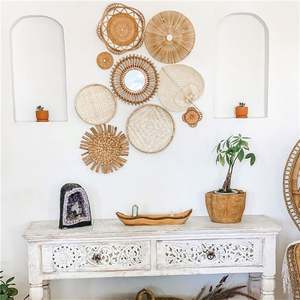 Macramé plante pot de fleurs cintre idée décoration pour grande <span class=keywords><strong>maison</strong></span> rotin ballon suspendu décor tissé mur paniers ensemble perlé Boho Art - Product Image 6