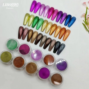 ผงกลิตเตอร์ตกแต่งเล็บ LIBO Magic Chrome Mirror Pigment รุ่นยุโรป 15 สี - Product Image 3