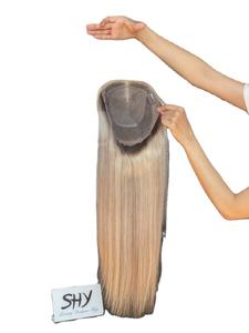 Cheveux vierges européens de luxe, faits à la main, 100% cheveux humains, couleur personnalisée, 8x8 pour topper en dentelle complète, 16 pouces, densité 130% - Product Image 2