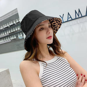 <span class=keywords><strong>หมวก</strong></span>ทรงถังชาวประมงสำหรับผู้หญิงเสือดาวพิมพ์ลายทุกชนิดกันแสง UV สำหรับกลางแจ้งแนววินเทจฤดูร้อนออกแบบได้ตามต้องการ - Product Image 3