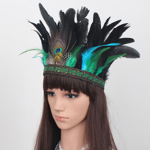 Coiffe de chef indien pour cosplay, accessoire de fête pour enfants et adultes, costume de Noël et de carnaval avec plumes, <span class=keywords><strong>prix</strong></span> d'usine, fournitures et accessoires - Product Image 2