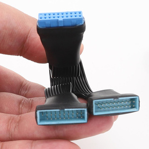 Cantell <span class=keywords><strong>USB</strong></span> 3,0 19PIN Header Placa base <span class=keywords><strong>Cable</strong></span> adaptador de extensión 1 a 2 Splitter - Product Image 4