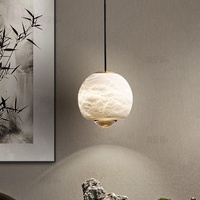 Lampe suspendue mini LED réglable en hauteur, style italien, à commande vocale, en aluminium et marbre, pour entrée/chambre à coucher