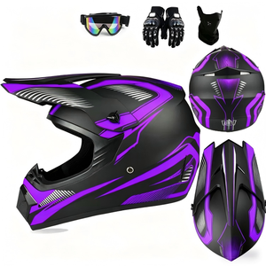 Casco de Motocross con Certificación DOT, ABS, Integral, para Carreras Todoterreno, con Gafas, Guantes y Máscara para Motocross y Dirt Bike - Product Image 2