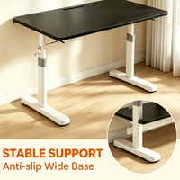 Bureau d'ordinateur portable mobile réglable en hauteur avec roulettes, table d'appoint pour lit et canapé, bureau de travail portable sur roulettes
