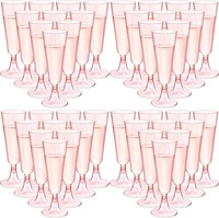 Gobelets à champagne transparents roses à paroi simple en plastique PS de 5 oz avec couleurs personnalisées pour les mariages et les fêtes dans le jardin