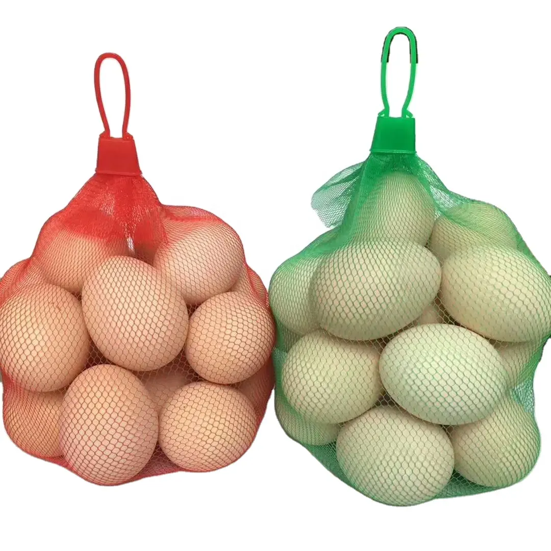 Piccola borsa a rete in rete ecologica per la conservazione delle uova in plastica per l'imballaggio delle uova fresche