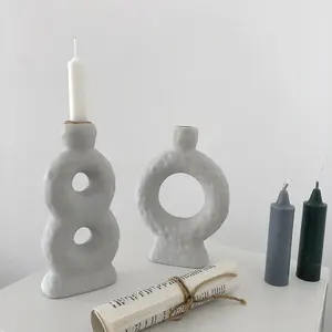 유럽 스타일 세라믹 캔들 홀더 간단한 웨딩 장식 바 파티 거실 장식 홈 테이블 촛대