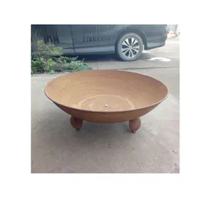 24 ''vòng mộc mạc kim loại thép vườn hố lửa Bát lò sưởi ngoài trời bê tông di động bàn cho Patio sưởi ấm