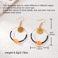 Boucles d'oreilles pendantes personnalisées pour femmes en acier inoxydable plaqué or 14 carats, design 12 constellations du zodiaque, qualité robuste, tendance, cadeau de mode