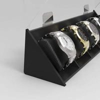 Boîte de rangement et de présentation de montres en acrylique haut de gamme, 5 emplacements, couleur et logo personnalisés