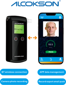 Testador de Álcool Sem Fio Compatível com APP para Smartphone, Certificação CE/ROHS, Sensor de <span class=keywords><strong>Breathalyzer</strong></span> Pessoal Específico - Product Image 1