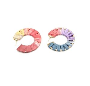 Pendientes de rafia con forma de gota de agua para mujer, aretes, piedra Natural, estilo bohemio, color Beige - Product Image 1