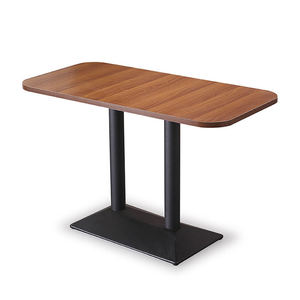 Table à manger moderne en bois avec base en métal pour la maison Restaurant Café Utilisation - Product Image 1