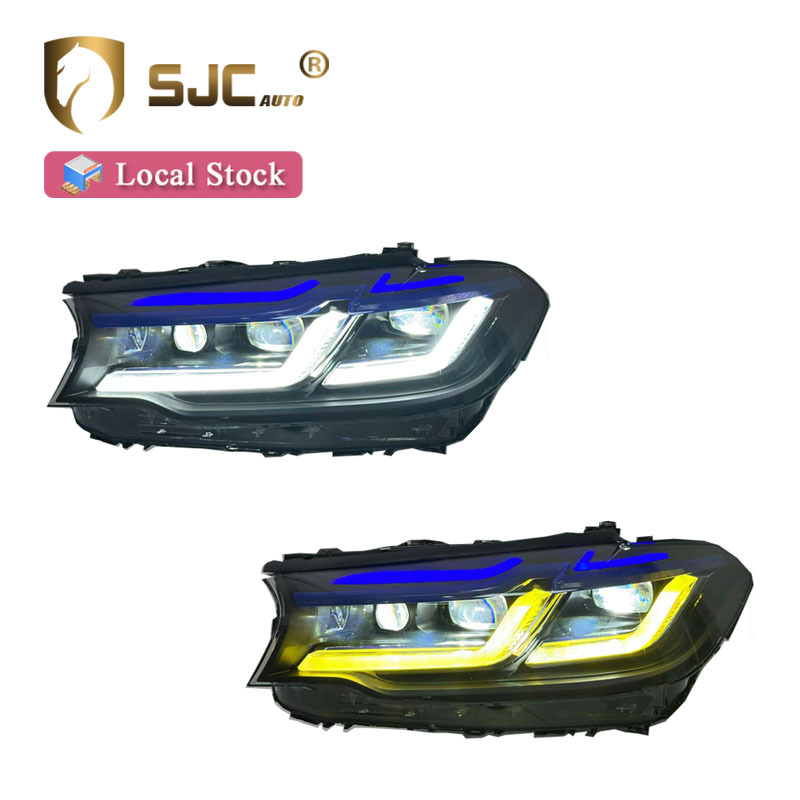 Sjc Auto Car Part Blue Eyebrows V2 Headlight For BMW G30 G38 Dual Color Yellow White Popular