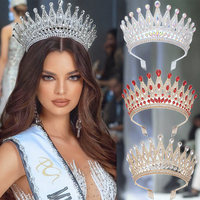 Miss World Alliage Reine Couronne Chapeaux Mariée Cheveux Accessoires Beauté Pageant Couronne Avec Peignes pour Champion